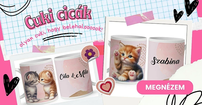 Cuki cicák kollekció - különleges és egyedi dizájnok | NAGYON Cuki webshop