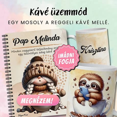A legcukibb ajándék ötletek kávé Rajongóknak | Személyre szabható füzetek, bögrék, párnák stb. | nagyoncuki.hu