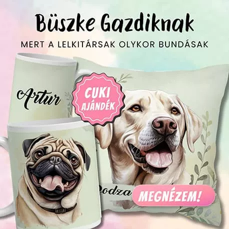 A legcukibb ajándék ötletek Kutyásoknak, Gazdiknak | Névvel kérhető bögrék, párnák, füzetek és más | nagyoncuki.hu