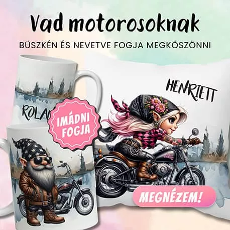 Legjobb ajándék ötletek motorosoknak | Névvel kérhető bögrék, párnák | nagyoncuki.hu