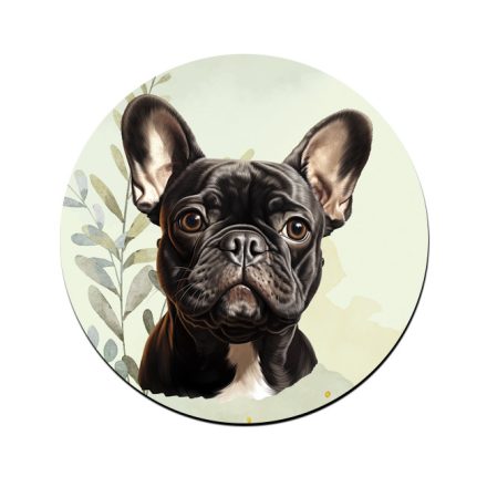 Fekete francia bulldog portré mintás bögre alátét