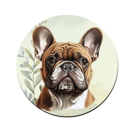 Barna francia bulldog portré mintás bögre alátét