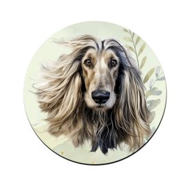 Krémszínű Afgán agár portré mintás bögre alátét