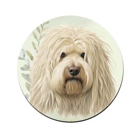 Fehér puli portré mintás bögre alátét