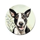 Fekete bullterrier portré mintás bögre alátét