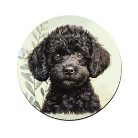 Kis fekete uszkár portré mintás bögre alátét