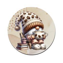 Cuki kávés manó könyvvel mintás bögre alátét