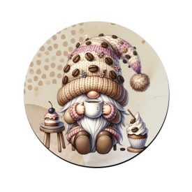 Kávés manó sütikével mintás poháralátét