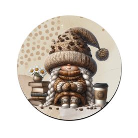 Könyvmoly kávés manó lány mintás bögre alátét