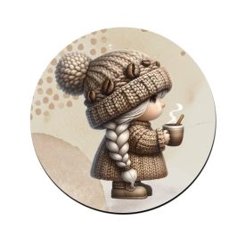 Tündéri kávés manó lány mintás bögre alátét