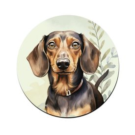 Barna rövidszőrű tacskó portré mintás bögre alátét