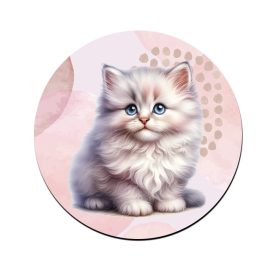 Fehér hosszúszőrű cuki cicus mintás bögre alátét