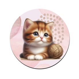 Pici cica gombolyaggal mintás bögre alátét