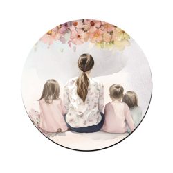 Anya és a három gyermeke mintás bögre alátét