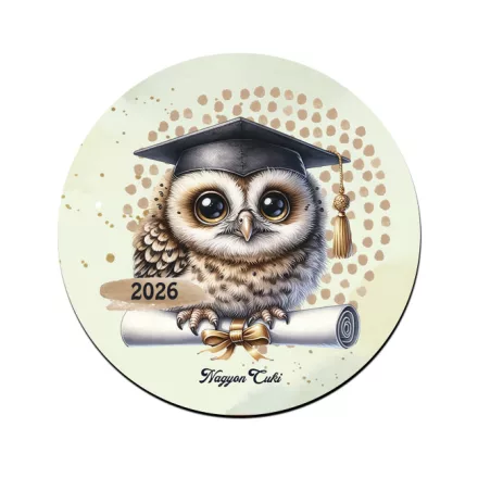 Bagoly - 2026 évi Ballagásra mintás poháralátét