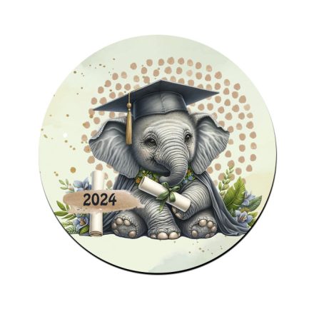 Elefánt - 2024 évi Ballagásra mintás bögre alátét