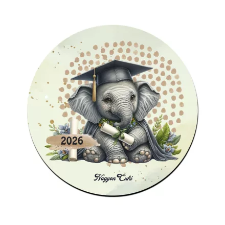 Elefánt - 2026 évi Ballagásra mintás poháralátét