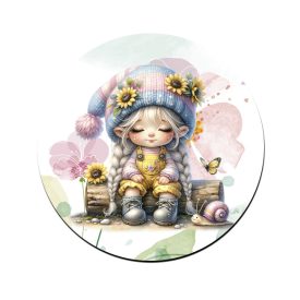   Cuki csigás napraforgós manó lány mintás bögre alátét