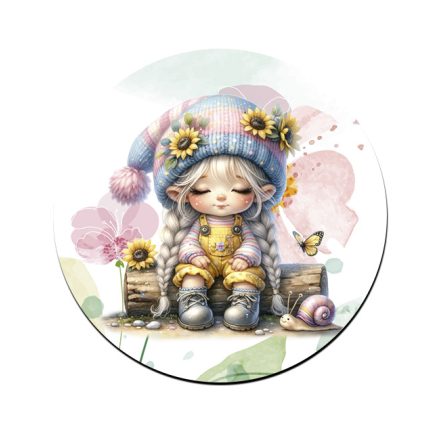 Cuki csigás napraforgós manó lány mintás bögre alátét