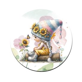 Pillangós napraforgós manó lány mintás bögre alátét