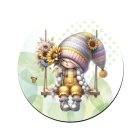 Hintázós napraforgós manó lány mintás bögre alátét