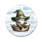 Csónakos horgász manó és kávé mintás bögre alátét