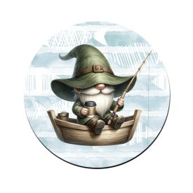 Csónakos horgász manó és kávé mintás bögre alátét