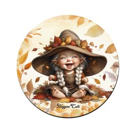 Tündéri őszi manó lány mintás bögre alátét