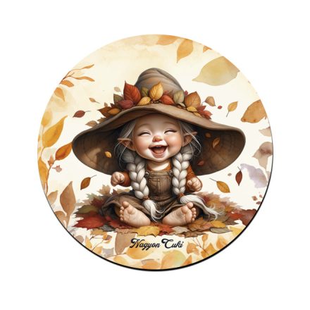 Tündéri őszi manó lány mintás bögre alátét