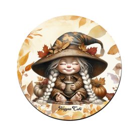 Kávézós őszi manó lány mintás bögre alátét