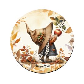 Őszi manó lány és az alma mintás bögre alátét