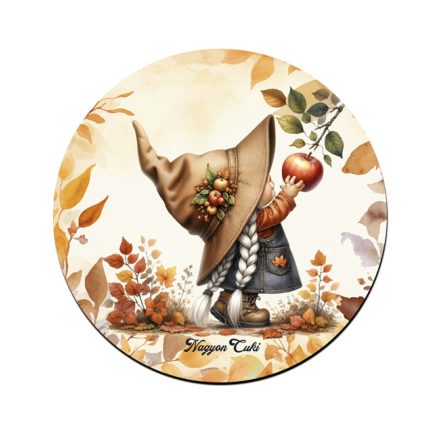 Őszi manó lány és az alma mintás bögre alátét