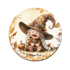 Kacagó őszi manó lány mintás bögre alátét