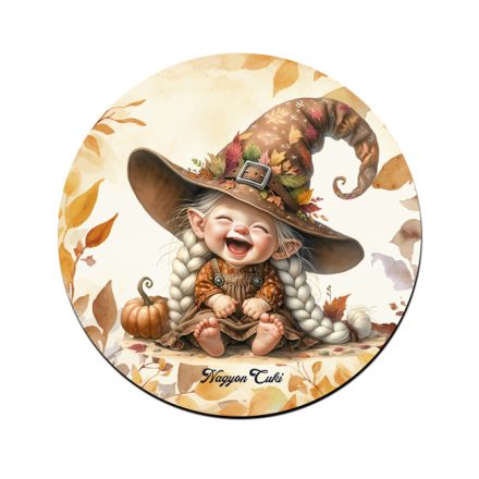 Kacagó őszi manó lány mintás bögre alátét