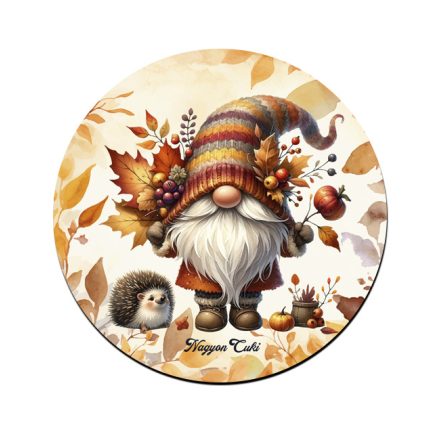 Cuki őszi manó sünikével mintás bögre alátét