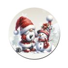 Karácsonyi manó és a hóember mintás bögre alátét