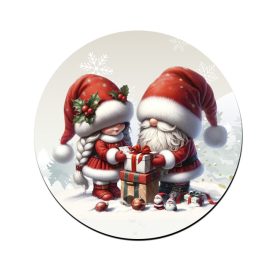 Ajándékozó karácsonyi manók mintás bögre alátét