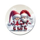 Korcsolyázó karácsonyi manók mintás bögre alátét