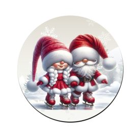 Korcsolyázó karácsonyi manók mintás bögre alátét