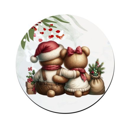 Karácsonyi Teddy maci - együtt (kantáros) bögre alátét