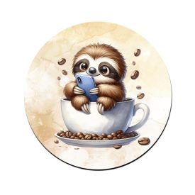 Telefonozós Kávés lajhár bögre alátét