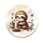 Kávés lajhár és frissen pörkölt kávé bögre alátét