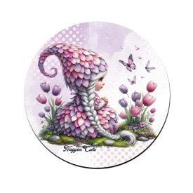   Tulipános manólány és a pillangó mintás bögre alátét