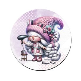 Fodrász manólány hajszárítóval mintás bögre alátét