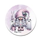 Fodrász manólány az asztalnál mintás bögre alátét