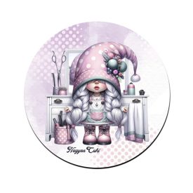 Fodrász manólány az asztalnál mintás bögre alátét