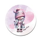 Cuki Fodrász manólány szívecske mintás bögre alátét