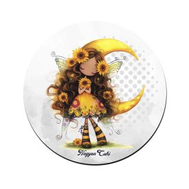 Hosszúhajú cuki Napraforgós tündérlány pohár alátét