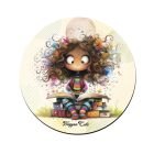 Olvasó őszi Könyvmoly lány pohár alátét