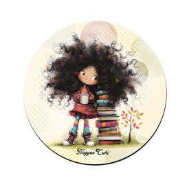 Kávé és könyvek őszi Könyvmoly lány pohár alátét